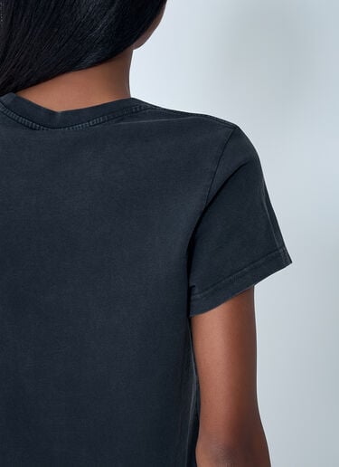 Logo Motif T-Shirt Alexander Wang Logo Motif T-Shirt Black awg0262006
