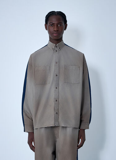 Balenciaga Washed Cotton Track Shirt Beige bal0161002