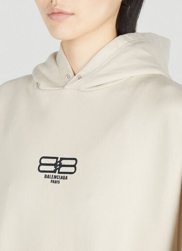 로고 프린트 후드 스웨트셔츠 Balenciaga 로고 프린트 후드 스웨트셔츠 베이지 bal0251027