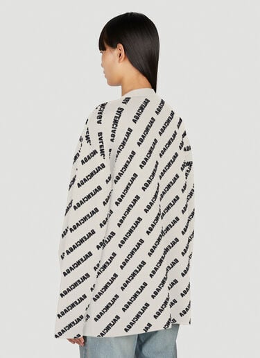 올오버 로고 인타르시아 카디건 Balenciaga 올오버 로고 인타르시아 카디건 블랙 bal0251032