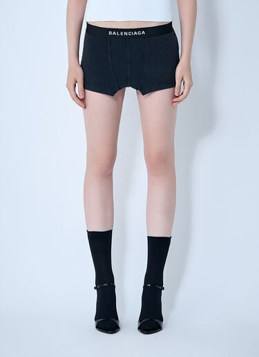 Balenciaga Cut-Off Brief Mini Skirt Black bal0261014