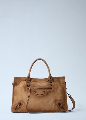 Balenciaga Medium Suede Le City Handbag Black bal0261036