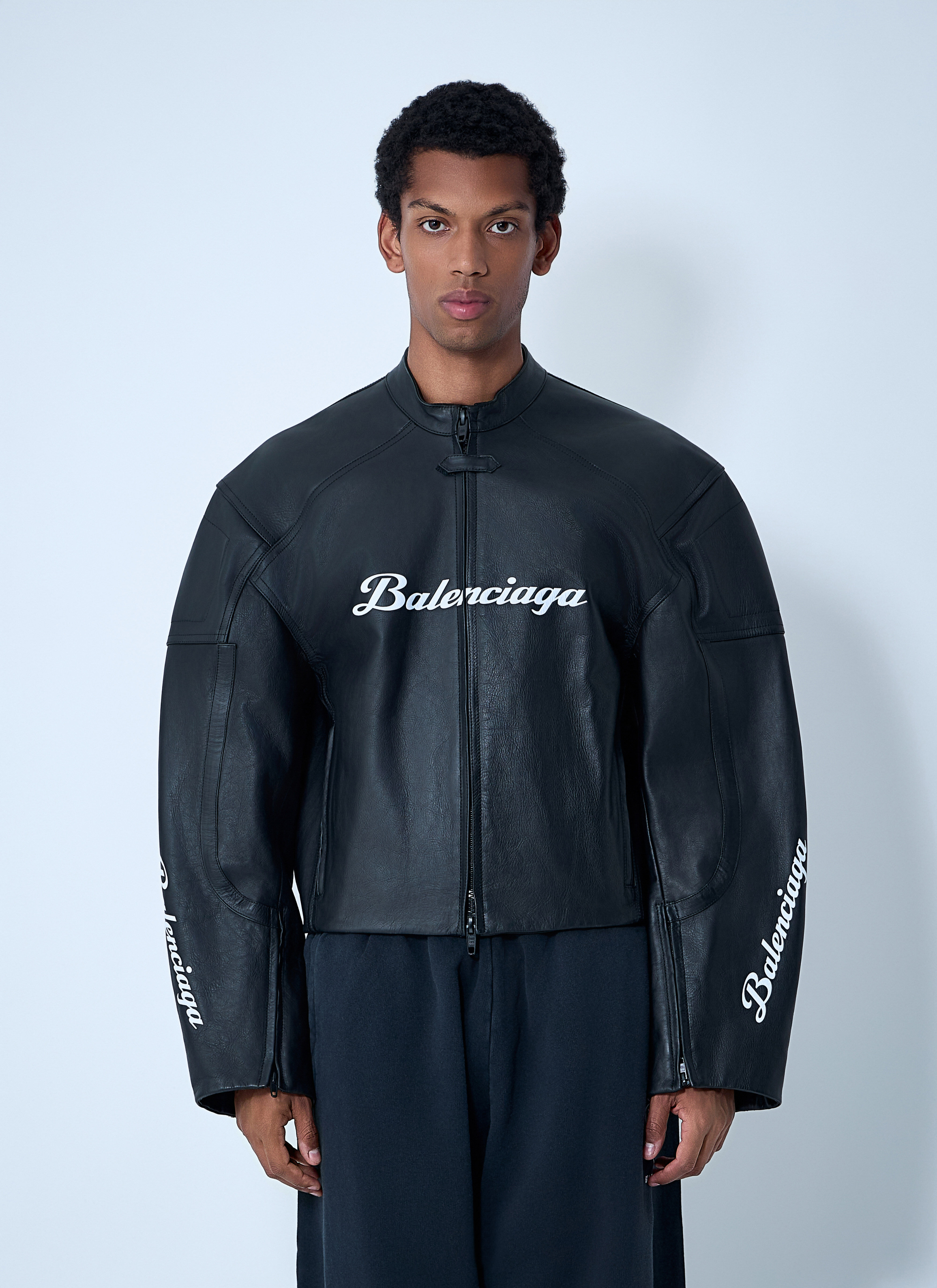 AUTOMOBILI LAMBORGHINI ブラックジャケット AUTOMOBILI LAMBORGHINI LEATHER BIKER JACKET | Lamborghini Store