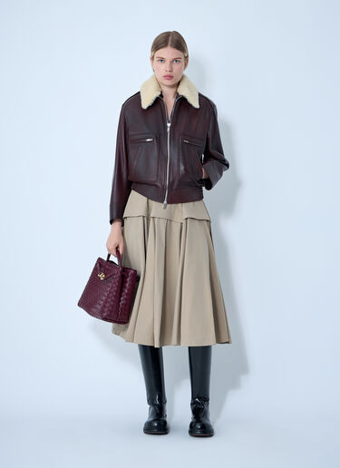 Leather Blouson Jacket Bottega Veneta Leather Blouson Jacket Brown bov0261007