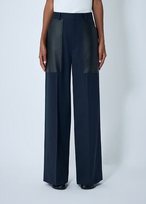 Bottega Veneta Compact Wool And Cotton Twill Pants Blue bov0261011