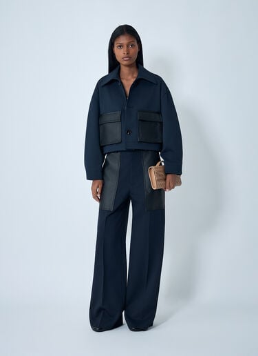 Bottega Veneta Compact Wool And Cotton Twill Pants Blue bov0261011