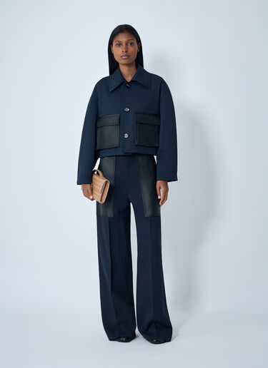 Compact Wool And Cotton Twill Jacket Bottega Veneta Compact Wool And Cotton Twill Jacket Blue bov0261012