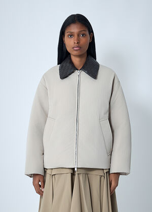 Bottega Veneta Tech Nylon Puffer Jacket Beige bov0262041