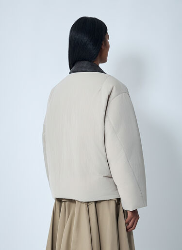 Bottega Veneta Tech Nylon Puffer Jacket Beige bov0262041