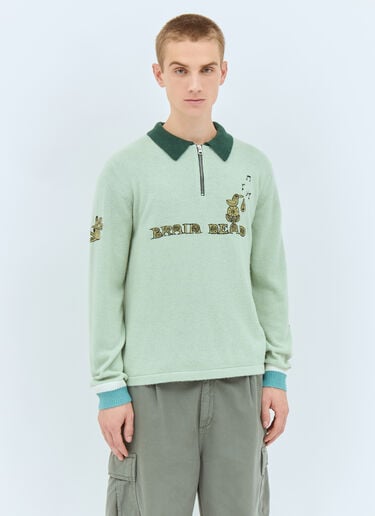 Brain Dead Lex Half-Zip Sweatshirt Green bra0158002