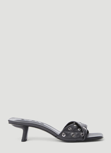 BY FAR Rocco Eyelet High Heel Mule Black byf0253023