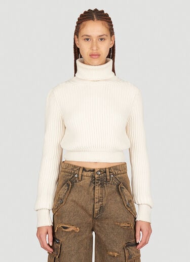 Dolce & Gabbana Crop Rib Sweater Cream dol0254009