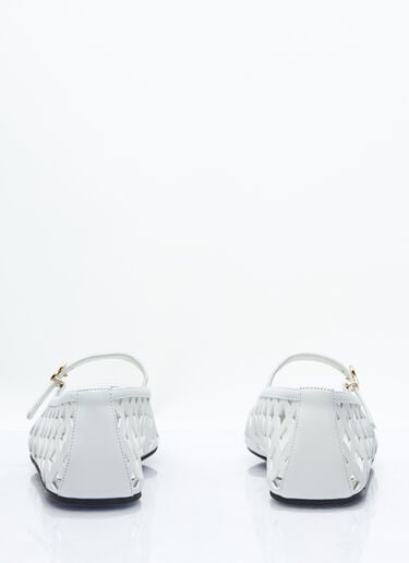 오픈워크 가죽 발레리나 플랫 슈즈 Dolce & Gabbana 오픈워크 가죽 발레리나 플랫 슈즈 화이트 dol0257010