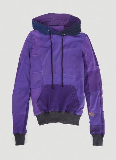 Monochromatic Deconstructed Panelling Hooded Sweatshirt DRx FARMAxY FOR LN-CC Monochromatic Deconstructed Panelling Hooded Sweatshirt Purple drx0346002