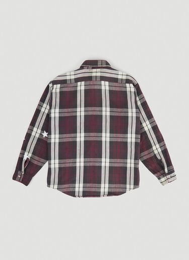 Scalloped Flannel Shirt DRx FARMAxY FOR LN-CC Scalloped Flannel Shirt Burgundy drx0346027