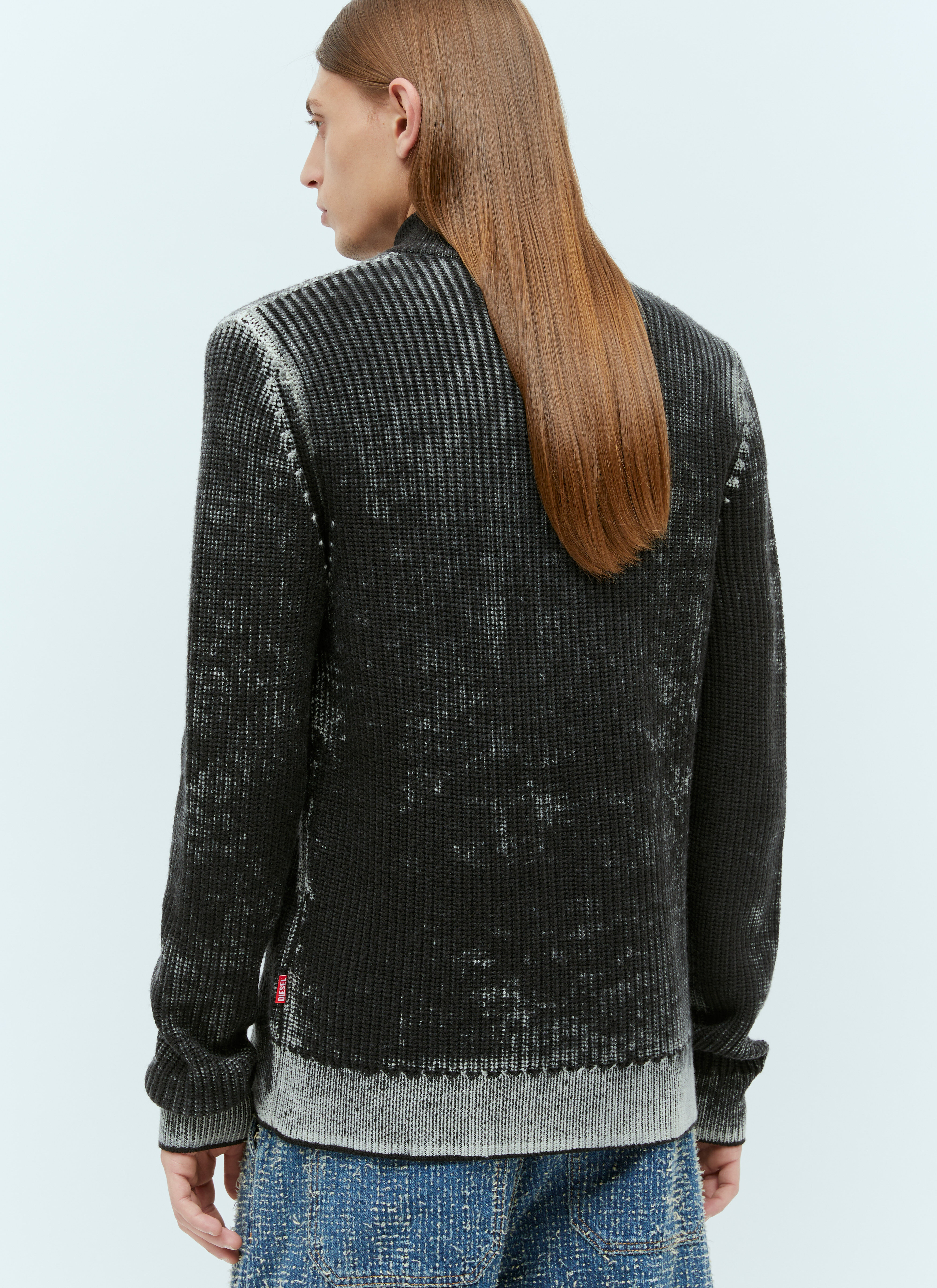 トップス DIESEL K-Arini Diesel Men's' K-Arini Zip-Up Knit Sweater in Black | LN-CC®