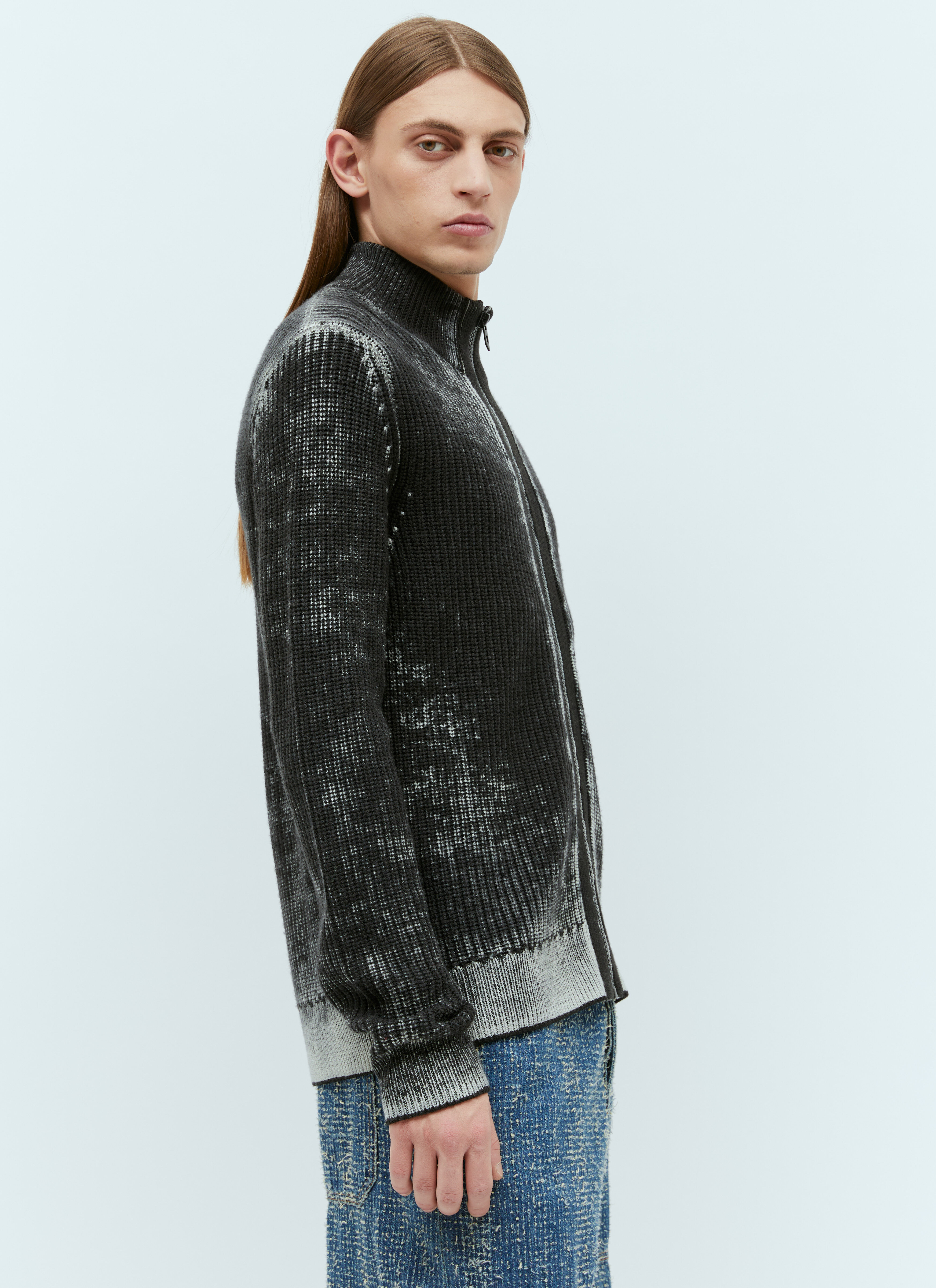 トップス DIESEL K-Arini Diesel Men's' K-Arini Zip-Up Knit Sweater in Black | LN-CC®
