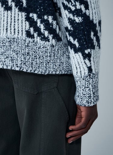 Check Wool-Blend Sweater Dries Van Noten Check Wool-Blend Sweater White dvn0162029