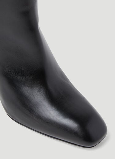 그래픽 힐 가죽 부츠 Dries Van Noten 그래픽 힐 가죽 부츠 블랙 dvn0253011