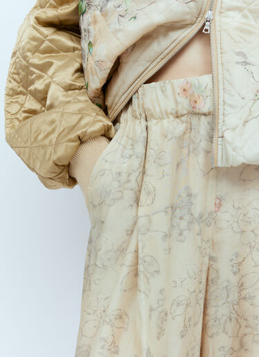 Dries Van Noten 花卉印花桑蚕丝长裤  米色 dvn0254011