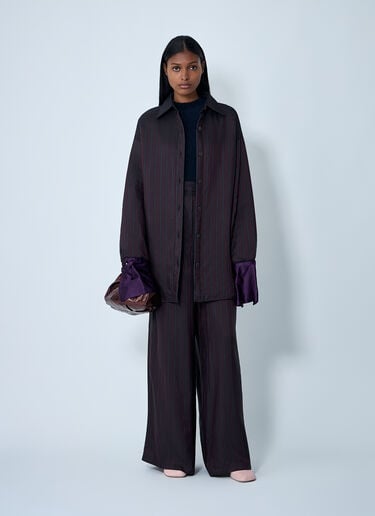 Dries Van Noten 스트라이프 버튼-다운 셔츠 버건디 dvn0262007
