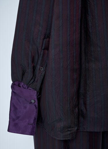 Dries Van Noten 스트라이프 버튼-다운 셔츠 버건디 dvn0262007