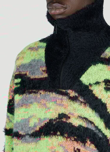 Tiger Jacquard Sweater ERL Tiger Jacquard Sweater Green erl0152014