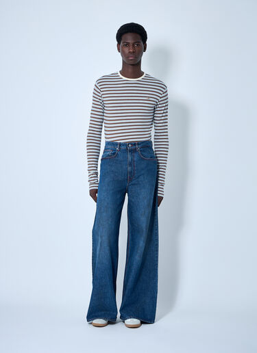 Striped Knit T-Shirt ERL Striped Knit T-Shirt Brown erl0160007
