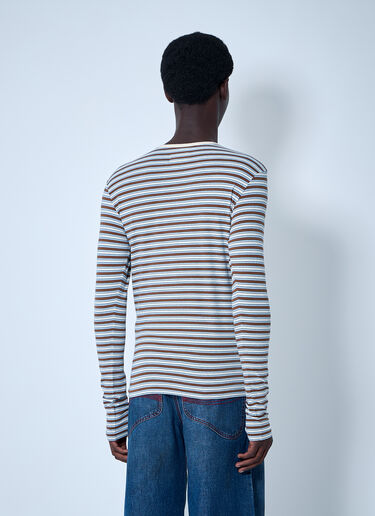 ERL Striped Knit T-Shirt Brown erl0160007