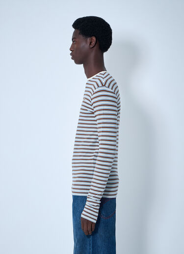 ERL Striped Knit T-Shirt Brown erl0160007
