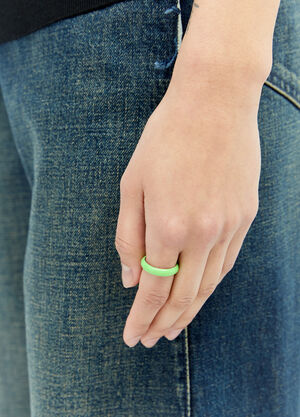 Fry Powers Neon Enamel Stacking Ring Green fpw0255008