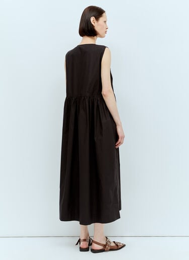 Cotton Poplin Midi Dress GANNI Cotton Poplin Midi Dress Black gan0256046