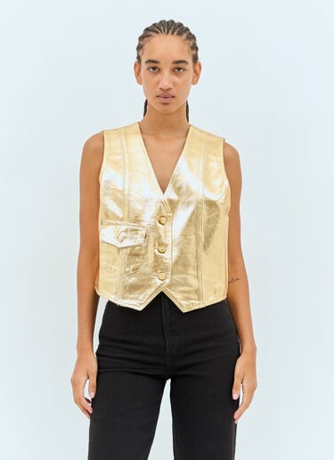 Foil Denim Vest GANNI Foil Denim Vest Gold gan0257009
