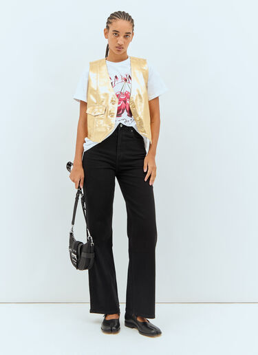GANNI Foil Denim Vest Gold gan0257009