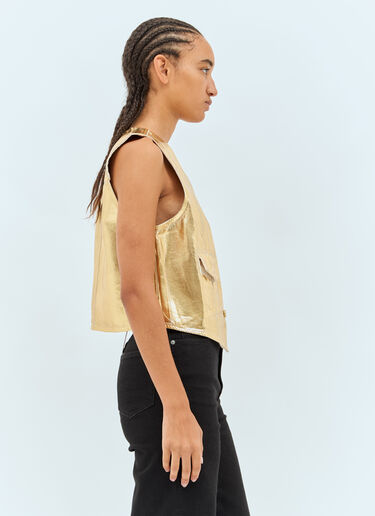 GANNI Foil Denim Vest Gold gan0257009