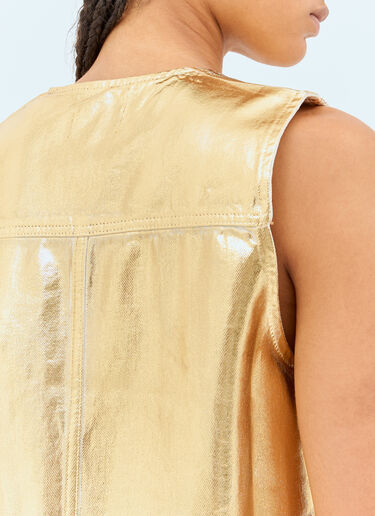 GANNI Foil Denim Vest Gold gan0257009
