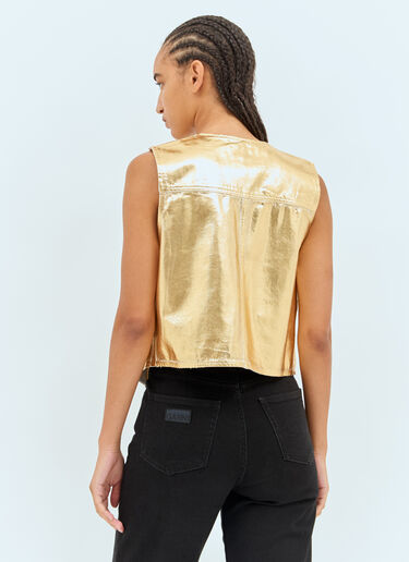 GANNI Foil Denim Vest Gold gan0257009
