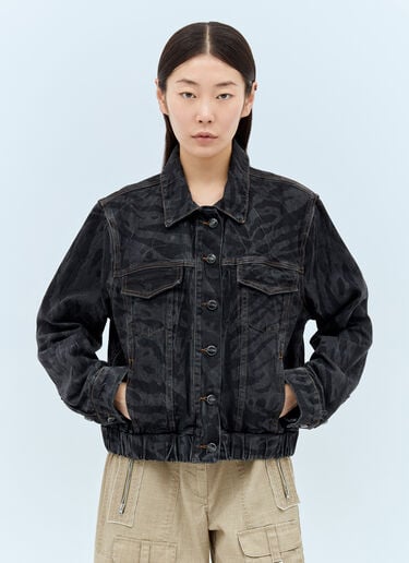 Lazer Denim Bomber Jacket GANNI Lazer Denim Bomber Jacket Black gan0257028