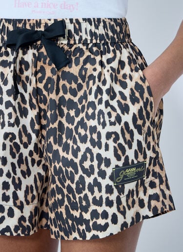 Duchesse Leopard Print Shorts GANNI Duchesse Leopard Print Shorts Brown gan0259009