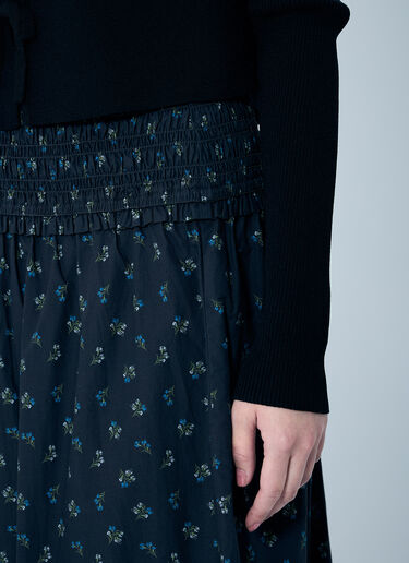 GANNI Floral Printed Maxi Skirt Black gan0259041