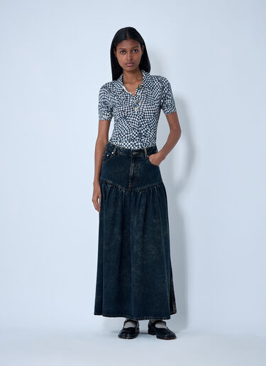 GANNI Denim Maxi Skirt Black gan0261009