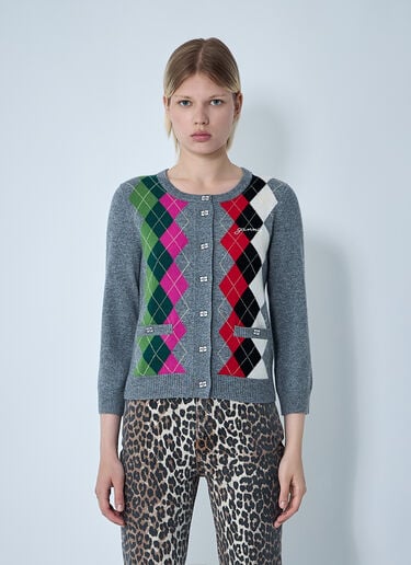 Cashmere-Blend Cardigan GANNI Cashmere-Blend Cardigan Grey gan0261017
