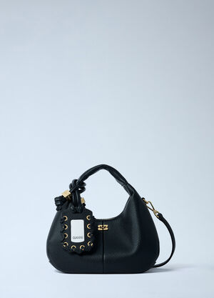 GANNI Mini Hobo Handbag Black gan0262021