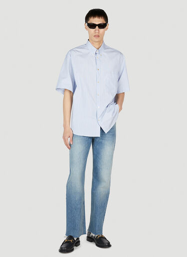 Striped Short Sleeve Shirt Gucci Striped Short Sleeve Shirt Light Blue guc0152069