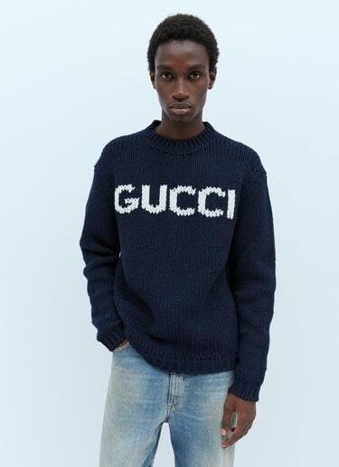 울 로고 인타르시아 스웨터 Gucci 울 로고 인타르시아 스웨터 네이비 guc0154009