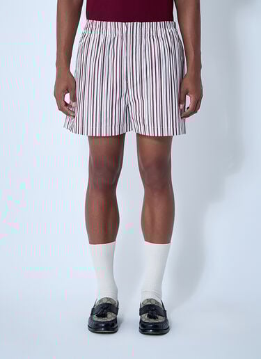 Striped Logo Motif Shorts Gucci Striped Logo Motif Shorts White guc0161023