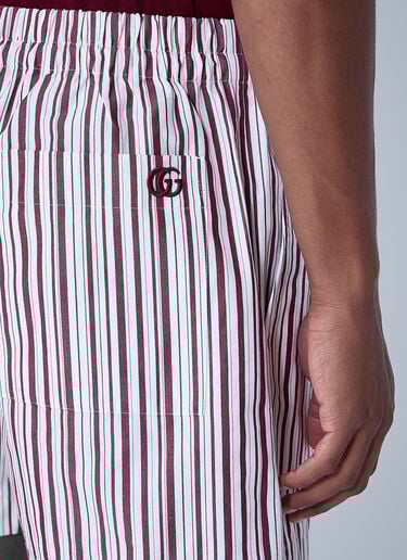 Striped Logo Motif Shorts Gucci Striped Logo Motif Shorts White guc0161023