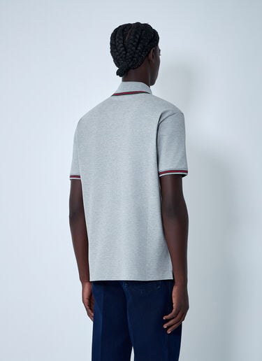 Logo Motif Polo Shirt Gucci Logo Motif Polo Shirt Grey guc0161024