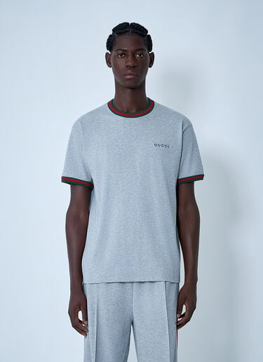 Gucci Logo Motif T-Shirt Light Grey guc0161030