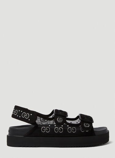 크리스탈 자카드 플랫폼 샌들 Gucci 크리스탈 자카드 플랫폼 샌들 블랙 guc0250110